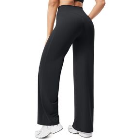 POSHDIVAH Creamlift Straight Leg Yoga Pants - 29"/31"/33" High Waisted No Front Seam Wide Leg Leggings Workout Bottoms in Saudi Arabia