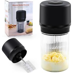 IFOLO Electric Butter Churn – One-Touch Butter Maker in 5–10 Mins, 34oz Glass Jar with High-Speed Brushless Motor, High-Speed Mixing for Creamy Results in Saudi Arabia