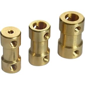 2 Pcs Brass Transmission Joint Connector Sleeve Adapter Motor Motor Shaft Extension Connector(3mm-5mm-2Pcs) in Saudi Arabia