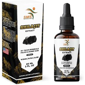 Shilajit Pure Himalayan (40% Fulvic Acid Supplement) (High in Trace Minerals, No Fillers, Manufactured in The USA) Drops | Alcohol-Free Tincture | Herbal Supplement | Vegan | 2 Fl Oz in Saudi Arabia