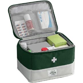 Travel Medicine Bag Organizer, Portable Medical Bag Empty, for Home, Travel, Camping, Car, Hiking & Outdoor Emergencies, Empty first aid box (Green) in Kuwait