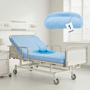 Lounsweer 1 Pack Waterproof Hospital Mattress Cover, 80x36x12in Blue Fitted Bed Sheet Protectors, Incontinence Protection Leakproof Breathable for Elderly, Adults Home Hospital Beds in Kuwait