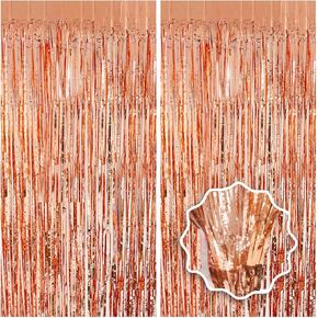 Pastel Pink Birthday Party Backdrop Decorations Foil Fringe Curtain 3.3x8.2ft 2 Pack, Pink Streamers Background Party Decorations Wall Door Hanging for Baby Valentines Barbie Princess Bachelorette in Kuwait