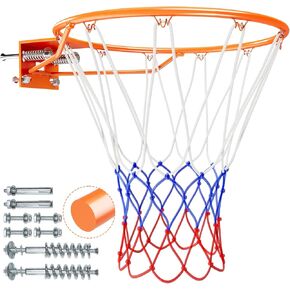 Yohood 18" Basketball Rim, Heavy Duty Solid Steel Rim for Wall Mount & Hoop Replacement, Double Spring Basketball Rim with All Weather Net, More Compatible Multi-Hole Design in Kuwait
