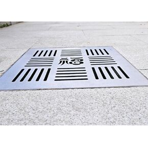 Stainless Steel Floor Drain Grate for Indoor/Outdoor Use, 8-24 Inch Square & Rectangle Drainage Cover, Storm Sewer Grating System (25x25x3cm/9.8x9.8x1.2in) in Kuwait