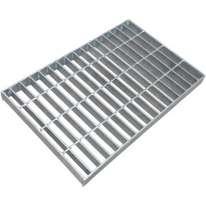 Galvanized Steel Grating Drain Cover - Rectangular Outdoor Garden Drainage Grate, 100x20x3CM Channel Trench Grille for Garage & Floor Drain, Durable Silver Finish in Kuwait