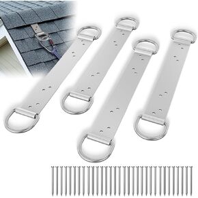 Permanent Roof Brakcets - 18" Dual D-Ring Roof Safety Brakcet, Stainless Steel Roof Brakcets for Fall Protection, Roof Brakcet Kit, for Wood Framed Building, OSHA and ANSI Standards, 4 PACK in Kuwait
