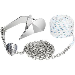 طقم مرساة دلتا مرساة قارب من الفولاذ المقاوم للصدأ مع سلسلة قصيرة وحبل ودوار in Kuwait