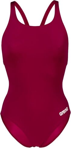 ARENA Women's Team Solid Athletic One Piece Swimsuit - Quick Drying, Chlorine Resistant, Sporty Ladies Swimsuit,RED Fandango-White in Saudi Arabia