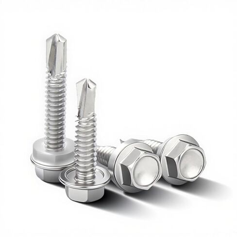 مجموعة مسامير التنصت الذاتية 125 قطعة من Enrunning، مجموعة رؤوس سداسية من الفولاذ المقاوم للصدأ 410، مجموعة #10#12، براغي حفر ذاتية مقاومة للصدأ للخشب المعدني، مجاري الهواء HVAC، مجموعة أدوات إصلاح المنزل بنفسك in Kuwait