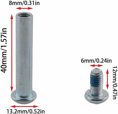 2 Sets Bike Semi Circle Hexagonal Socket Locking Screws Silver M8x40 Mount Bike Rear Suspension Shock Absorber Installation Bolts Furniture Wheelchair Vitality Board Through Bolts in Saudi Arabia