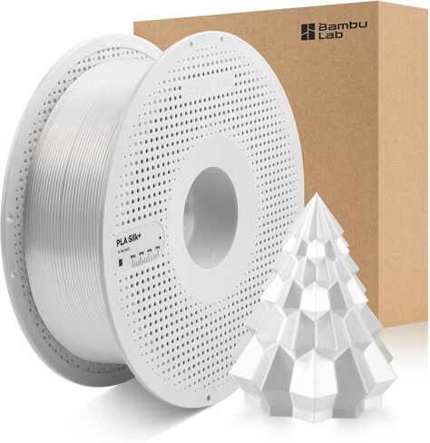 ENOMAKER Bamboo Lab PLA Silk+ Filament Silver 13109 1.75mm with Reusable Spool, Shiny Like Chrome 3D Printer Filamento, Tough Silk PLA+, RFID for Bambu AMS, Glossy 3D Printing Consumables 1kg(2.2lbs) in Saudi Arabia