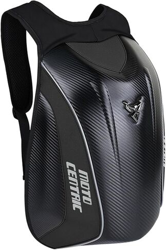 Motorcycle Backpack Waterproof Large Capacity Carbon Fiber Rider Backpack Hard Shell Reflective Motorbike Travel Suitcase Light Version (Black) in Kuwait