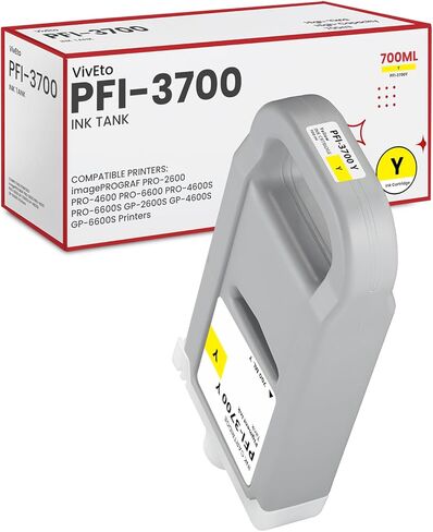 PFI-3700 Pigment Ink Tank 700ml Set (with New Chip) Replacement for Canon PFI-3700 Ink Bundle for imagePROGRAF PRO-2600 PRO-4600 PRO-6600 PRO-4600S PRO-6600S Printers (PBK/GY/C/M/Y/R/B/PC/PM/PGY/CO) in Saudi Arabia