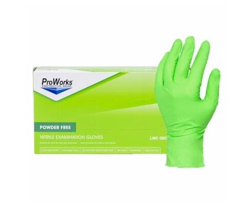 أدينا قفازات النتريل خالية من البودرة للفحص، أخضر نيون 10/100-XXLG in Kuwait