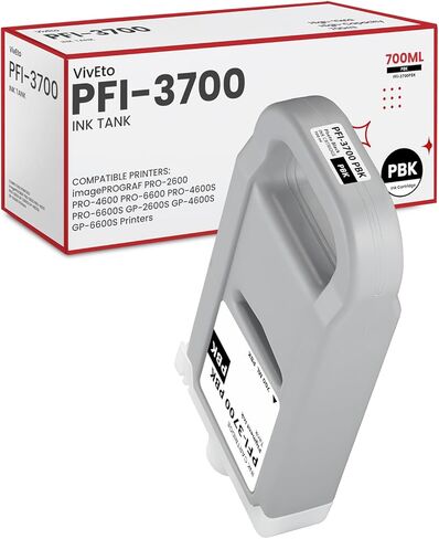 PFI-3700 Pigment Ink Tank 700ml Set (with New Chip) Replacement for Canon PFI-3700 Ink Bundle for imagePROGRAF PRO-2600 PRO-4600 PRO-6600 PRO-4600S PRO-6600S Printers (PBK/GY/C/M/Y/R/B/PC/PM/PGY/CO) in Saudi Arabia