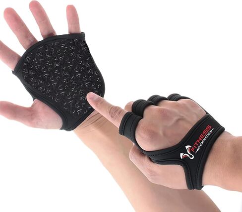 قفازات تمرين FITNESS FORCE للرجال والنساء، قفازات رفع الأثقال الجزئية، قبضة صالة الألعاب الرياضية غير قابلة للانزلاق لرفع الأثقال، قفازات تمرين بدون أصابع مع حماية كاملة لراحة اليد in Kuwait