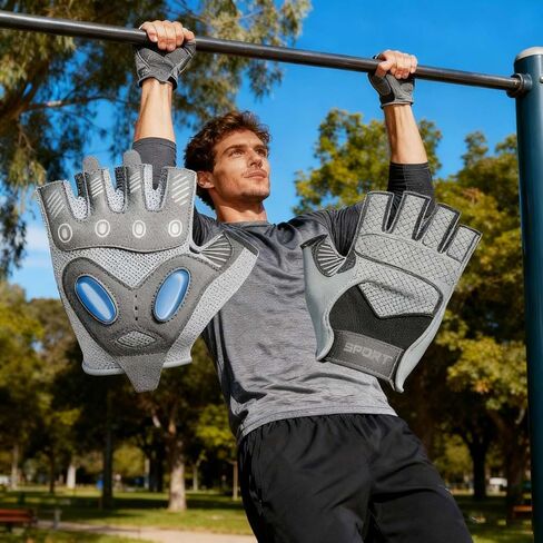 Workout Gloves for Women & Men,Guantes para Gym,Anti-Slip Fingerless for Weightlifting,Workout Gym Fitness Gloves(Medium,Grey) in Saudi Arabia