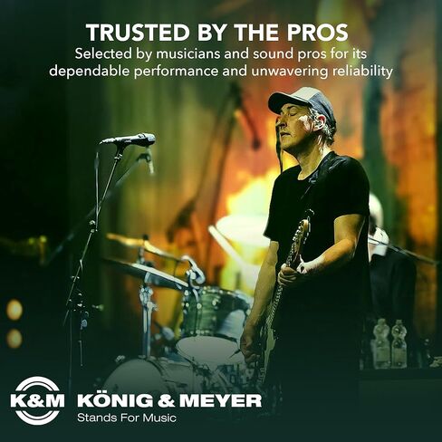 حامل ميكروفون ثلاثي القوائم K&M König & Meyer 21090.500.55 - ذراع ذراع تصغير قابل للتعديل مكون من قطعتين - درجة احترافية - شديدة التحمل مع قاعدة أرجل قابلة للطي - صناعة ألمانية باللون الأسود in Kuwait