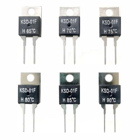 6 PCS Temperature Switch KSD-01F 65℃ 70℃ 75℃ 80℃ 85℃ 90℃ Thermal Switch Normally Open Thermostat Temperature Controller (NO 65-90℃) in Saudi Arabia