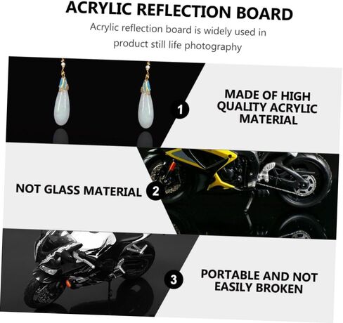 1pc Acrylic Mirror Photo Backdrop Plate Makeup Photography Background Reflection Plate for Food Cosmetics Jewelry Premium Recyclable Acrylic for Flat Lay Photography in Kuwait