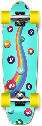 Yocaher Longboard Complete Mini Cruiser 27 بوصة × 8 بوصة مع شريط قبضة أسود ممتاز، شاحنة مصنوعة من سبائك الألومنيوم شديدة التحمل، عجلات 62 مم، ABEC -9 محامل in Saudi Arabia
