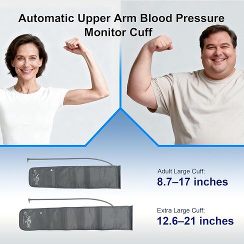 Accurate Digital BP Machine - Automatic Blood Pressure Monitor with XL Cuff (13-21") & M/L Cuff (9-17") for Big/Medium Arms, Large Backlit LCD Display, 360° Adjustable & Portable for Adults in Saudi Arabia
