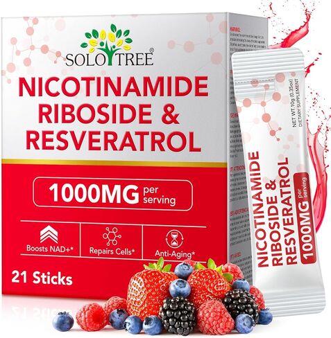 NAD+ Supplement 1000mg Liquid Packets 21pcs, Nicotinamide Riboside Resveratrol, NAD Supplements for Women Men, Anti-Aging, Repairs Cells, Support Natural Vitality in Kuwait