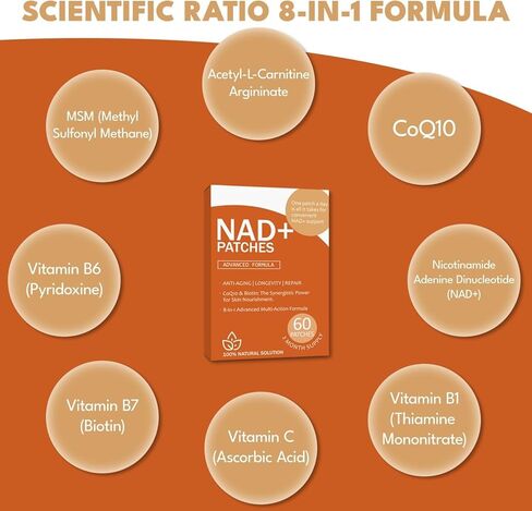 NAD+ Patches Easy to Use Comfortable All-Day Wear Vegan, Water-Resistant 60 Patches in Kuwait
