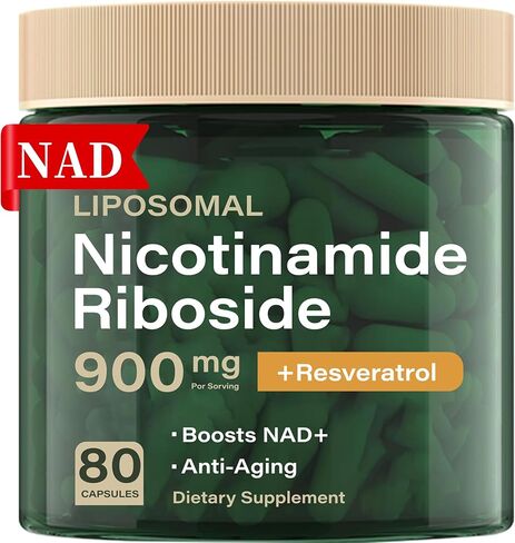 مكمل NAD ريسفيراترول بالإضافة إلى قوة إضافية، نيكوتيناميد ريبوسيد NR 900 ملغ للنساء والرجال، مكمل NAD بديل NMN - تركيبة ليبوسومية للطاقة ومكافحة الشيخوخة in Saudi Arabia