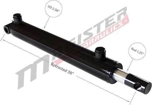 Magister Hydraulic Cylinder 2" Bore x 30" Stroke, Welded Hydraulic Ram with Pin Eye Mount, Double Acting Hydraulic Piston 3500 PSI (WPE 2x30) in Kuwait