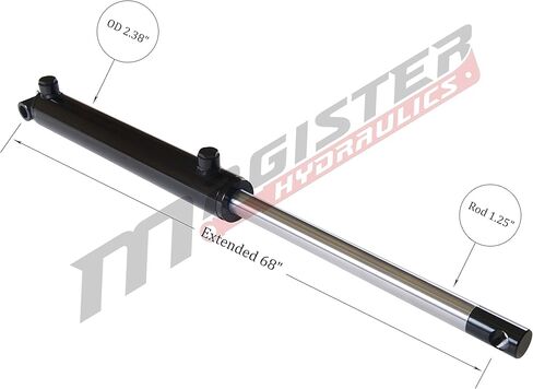 Magister Hydraulic Cylinder 2" Bore x 30" Stroke, Welded Hydraulic Ram with Pin Eye Mount, Double Acting Hydraulic Piston 3500 PSI (WPE 2x30) in Kuwait