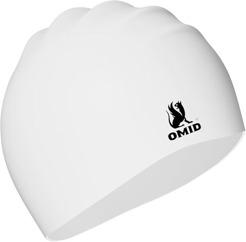 OMID Large Silicone Swim Cap for Adults – Extra Room for Long, Curly Hair & Braids | Chlorine-Resistant & Comfortable for Pool, Beach and Swim Training in Kuwait