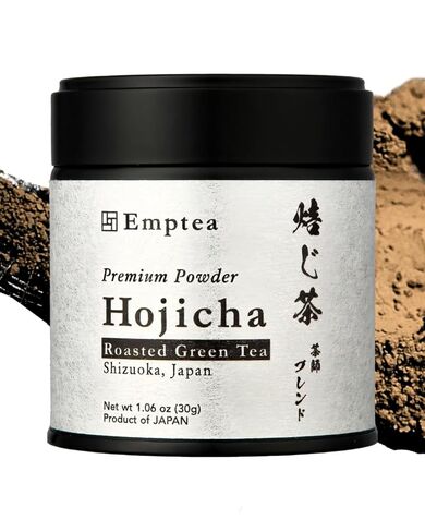 Emptea Premium Hojicha Powder Ceremonial Grade (Organic) for Latte - First Harvest Japanese Roasted Green Tea Powder from Shizuoka Japan, Low Caffeine, Unsweetened, 1.06 oz (30g) Tin in Saudi Arabia