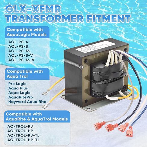 GLX-XFMR Transformer Replacement for Hayward Salt System Control Unit,Compatible with Goldline Aqua Rite, Aqua Trol, Aqua Logic Salt Chlorine Disinfection Systems for Pools and Spas in Kuwait