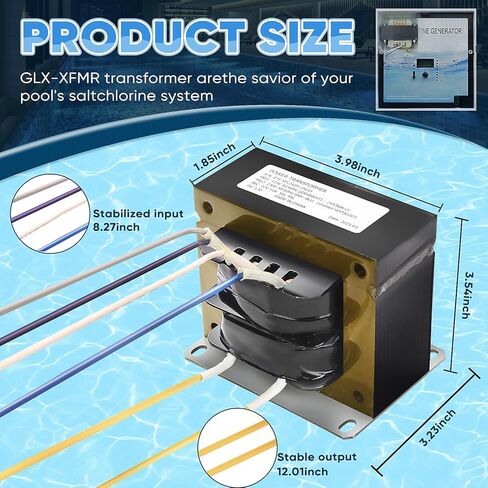 GLX-XFMR Transformer Replacement for Hayward Salt System Control Unit,Compatible with Goldline Aqua Rite, Aqua Trol, Aqua Logic Salt Chlorine Disinfection Systems for Pools and Spas in Kuwait