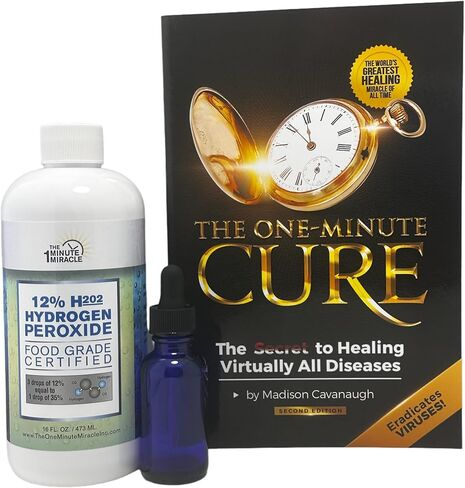 The One Minute Cure Book and 12% Hydroge Peroxide Medical Food Grade. Recommended by The One Minute Cure Book and by Most Professionals. 16 oz Bottle with 1 Bottle Dropper. in Kuwait
