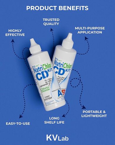 مجموعة أقراص NatriChlor الأصلية مع زجاجات Accu-Drop HCL كبيرة الحجم (إجمالي 8 أونصة) in Kuwait