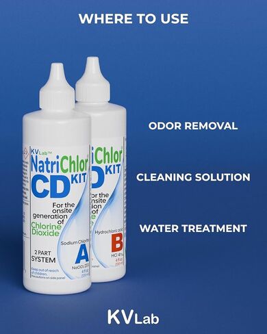 مجموعة أقراص NatriChlor الأصلية مع زجاجات Accu-Drop HCL كبيرة الحجم (إجمالي 8 أونصة) in Kuwait