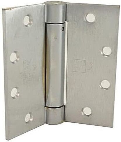 4.5 x 4.5 in. Full Mortise Single Acting Square Corner Spring Hinge, No. 008037 Satin Chrome in Saudi Arabia