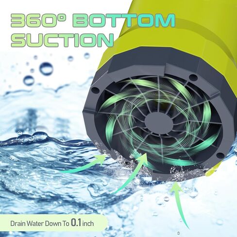 مضخة مستنقع 1 حصان مضخة تصريف مياه غاطسة 4500 جيجا في الساعة، مضخات كهربائية محمولة لنقل المياه لحمام السباحة، الطابق السفلي، الحديقة، المنتجعات الصحية، أحواض المياه الساخنة، ساحة الفيضانات، أصفر in Kuwait