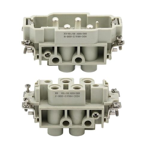 Rectangular Heavy Duty Connector HDC-HD-4/2 6 Core Pins Waterproof Industrial Tool Socket 80A+16A 500V(Top line) in Saudi Arabia