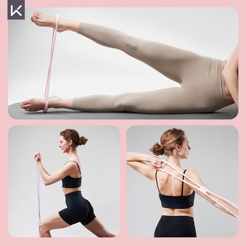 احتفظ بـ 3 قطع من أحزمة المقاومة - 15 رطلاً من حبال التمرين الممتدة لتنغيم الذراع واليوجا والبيلاتس - مجموعة أربطة لياقة بدنية متينة غير قابلة للانزلاق للنساء والرجال (15 رطلاً وردي/أرجواني/أزرق) in Kuwait