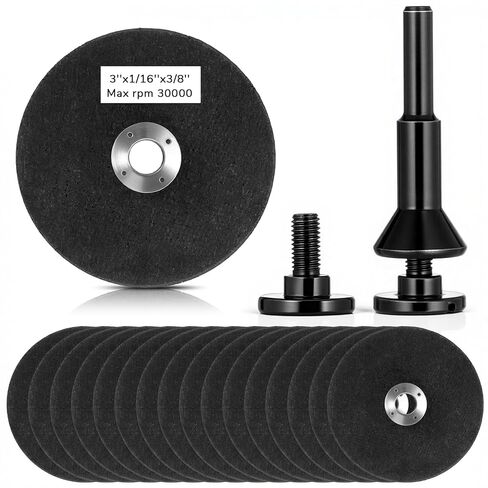 50 Pack 3 Inch Die Grinder Cut-Off Wheel and 1 Pack 3/8 in Arbor Hole 1/4in Stem Mounting Mandrel Holder Accessories for Angle Grinder, 3" Metal Cutting Discs, Mini Metal Cutting Wheels Cutter Discs in Saudi Arabia