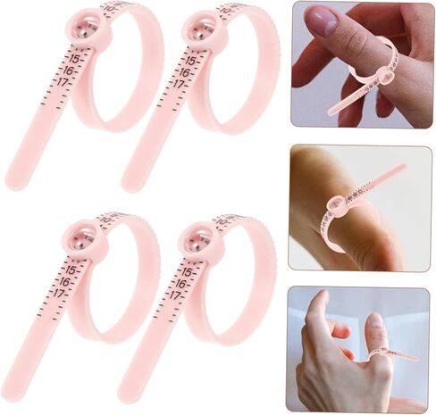 Gadpiparty 4Pcs Finger Measuring Tools Accurate Ring Gauges for Men Women Portable Jewelry Measure Supplies with Clear Printing for Easy and Practical Sizing in Saudi Arabia