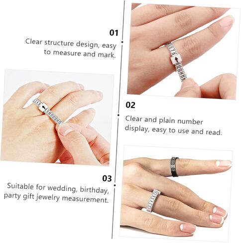 Hohopeti 10pcs Ring Sizer Measuring Tool Wedding Ring Gauge Jewelry Finger Sizer Magnification Jewelry for Accurate Measurement in Saudi Arabia
