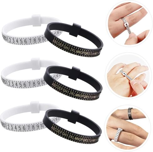 Hohopeti 10pcs Ring Sizer Measuring Tool Wedding Ring Gauge Jewelry Finger Sizer Magnification Jewelry for Accurate Measurement in Saudi Arabia