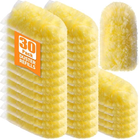 30 Count 360° Heavy Duty Duster Refills, Compatible with Swiffer Duster, Larger Size Disposable Electrostatic Microfiber Dusters, 4X Thick Cleaning Dusters, Unscented in Saudi Arabia