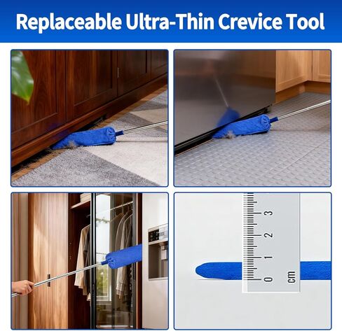 منفضة نسيج العنكبوت مع عمود تمديد، مجموعة منفضة تنظيف قابلة للغسل مع 3 رؤوس منفضة، منفضة نسيج العنكبوت، فرشاة زاوية، منظف غبار الفجوة، عمود تلسكوبي لمروحة السقف، منفضة طويلة للأسقف العالية in Kuwait