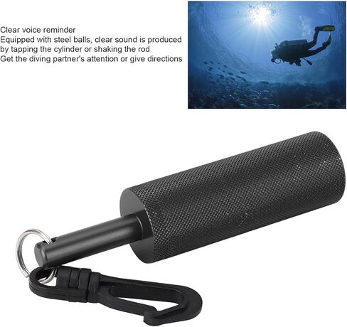 Aluminum Alloy Underwater Shaker, Diving Signal Bell, Communication Bell with Steel Beads for Clear Sound & 360 Rotatable Hook, Ideal for Scuba Diving & Safety in Saudi Arabia